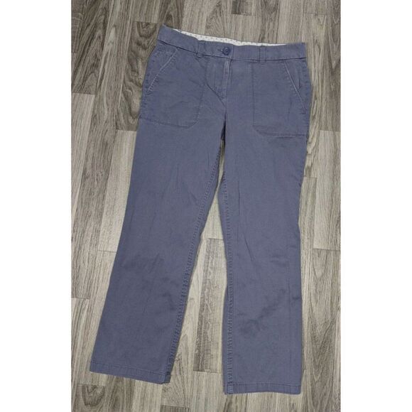 (3/$35) Ann Taylor Loft Pockets Slate Grey Blue Straight Leg Cropped Pants - Picture 1 of 10